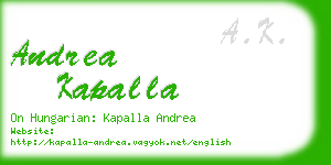 andrea kapalla business card